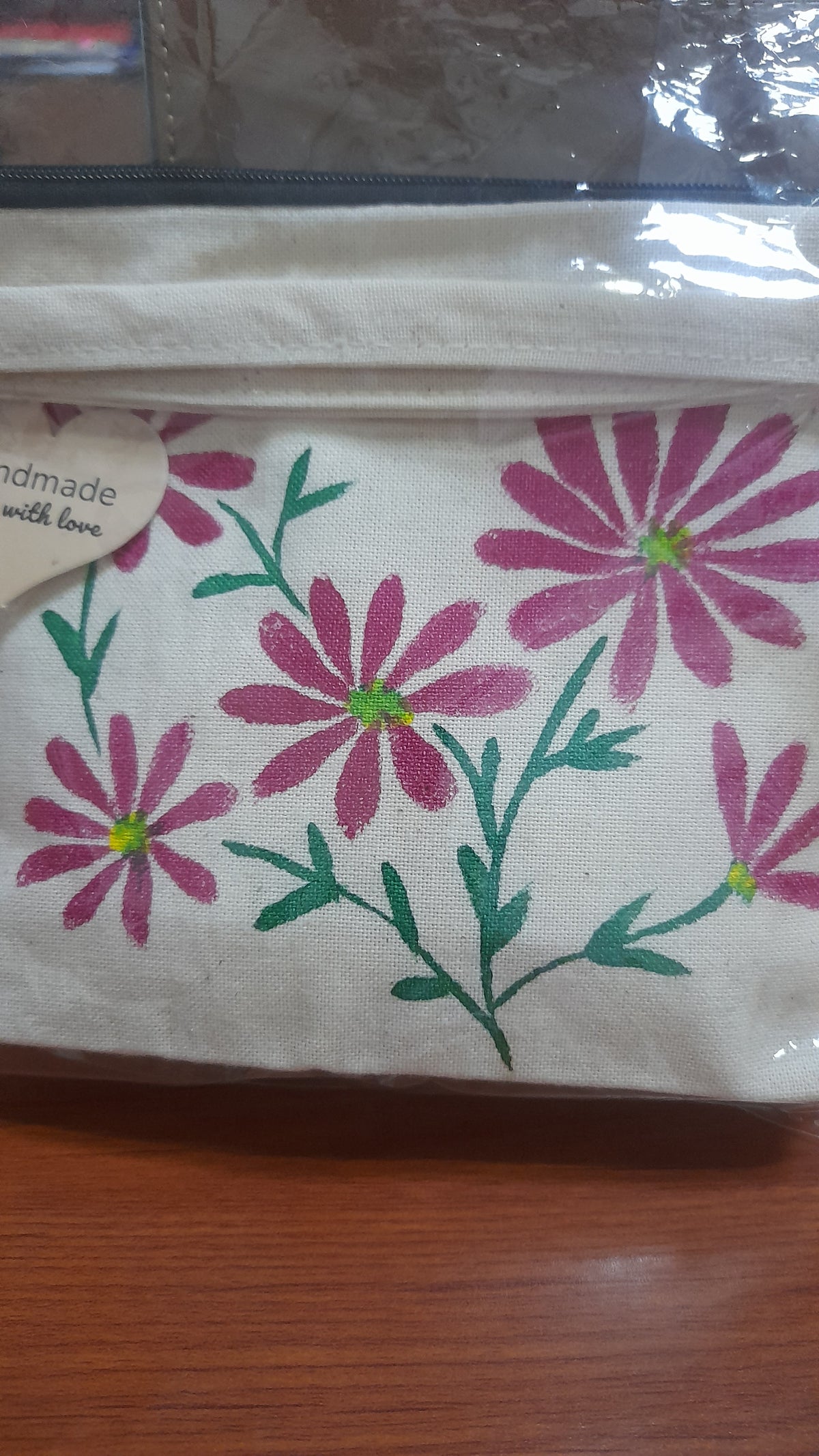 Hand-painted canvas pouch D2