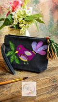 Hand-painted canvas pouch D12
