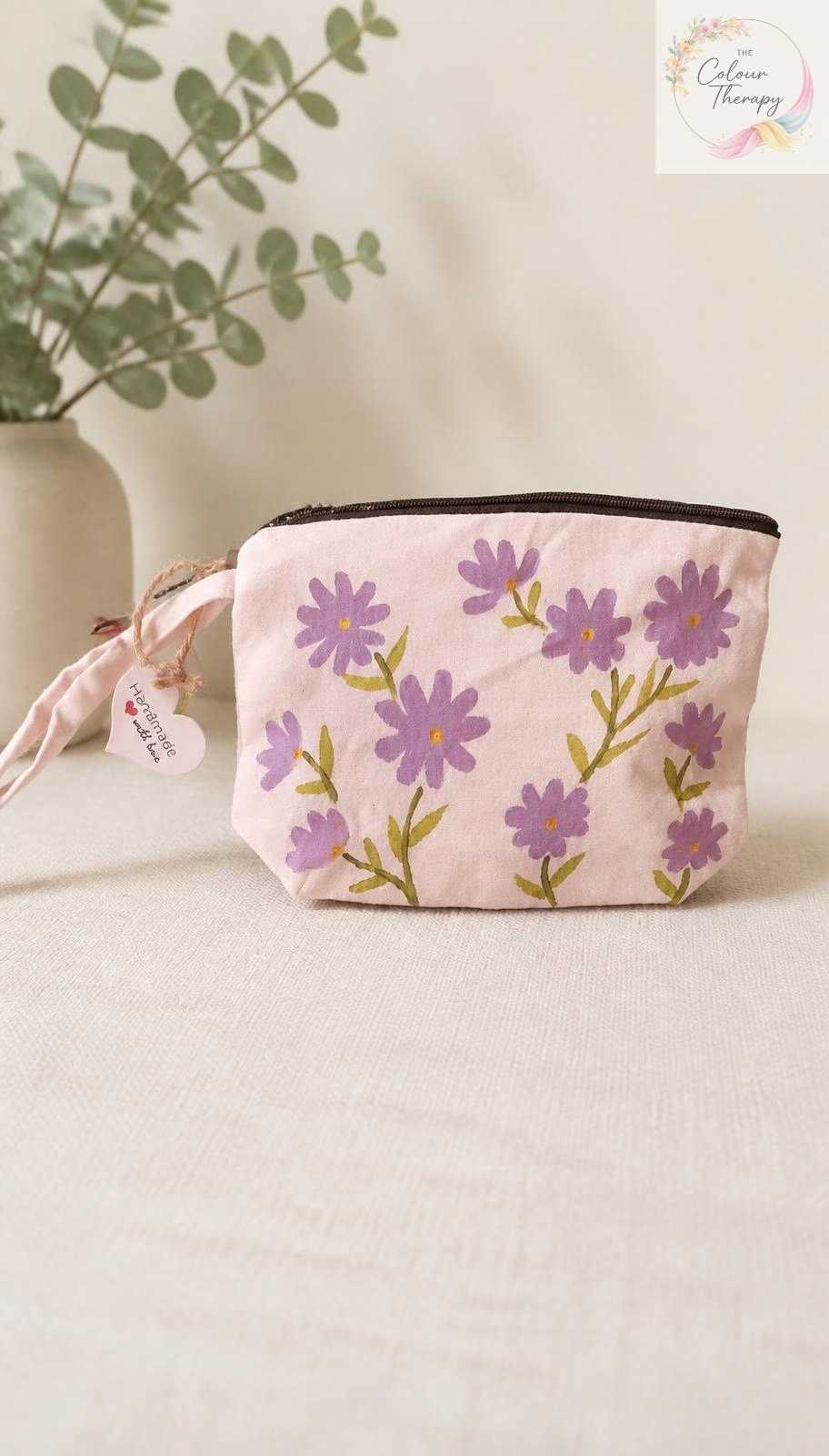 Hand-painted canvas pouch D2