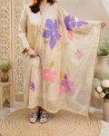 Multicolour Hand-painted Organza Dupatta