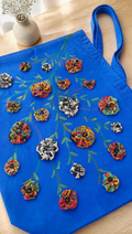 Blue Spacious Canvas Tote Bag